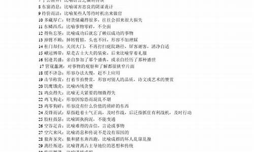 高中生僻成语大全及解释汇总_高中生僻成语大全及解释汇总图