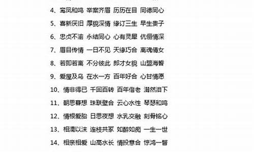 四个字成语代表爱情的_四个字成语代表爱情的词语